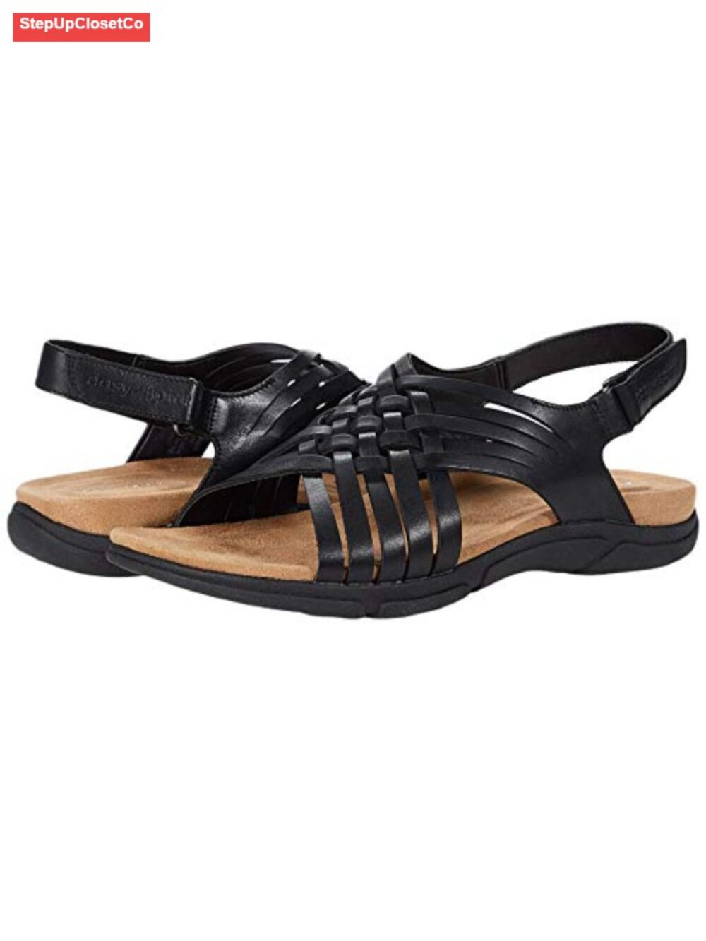 Womens Easy Spirit Mar Slingback Flat Sandals Cushioned Insole Arch Support